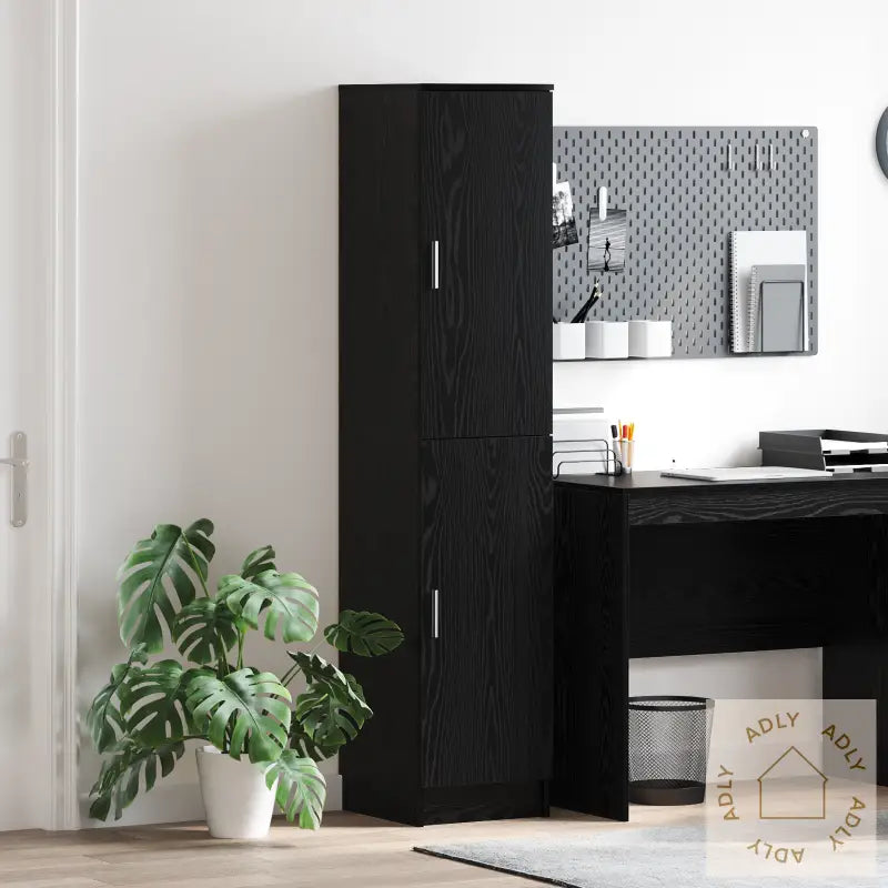 Buffet Skap Svart Eik Konstruert Tre Medium Buffet Skap