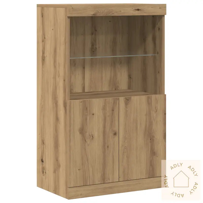 Sideboard Med Led-Lamper I Artisan Eik 60X37X100 Cm