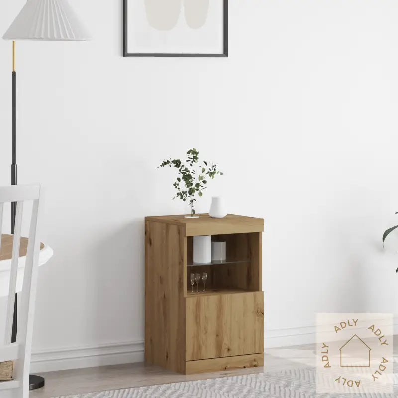Skap Med Led Lys Artisan Eik 41X37X67 Cm