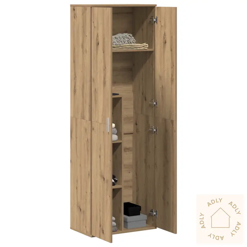 Høyskap Håndlaget Eik 60X35X180 Cm Konstruert Tre