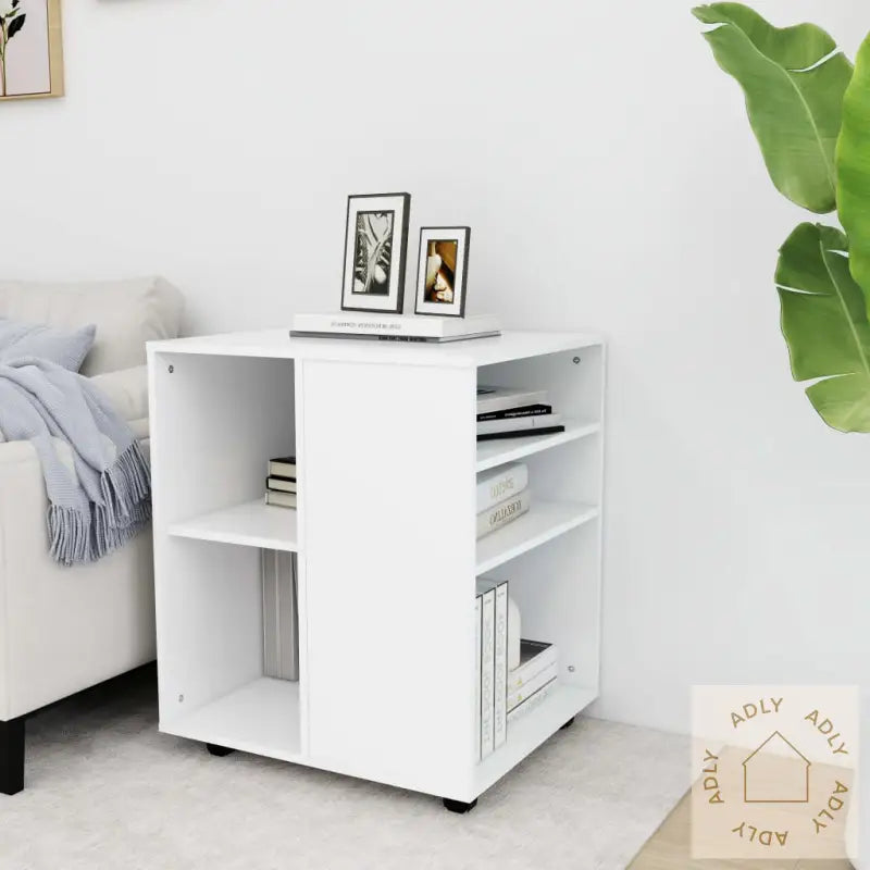 Rulleskap Hvit 60X53X72 Cm Konstruert Tre