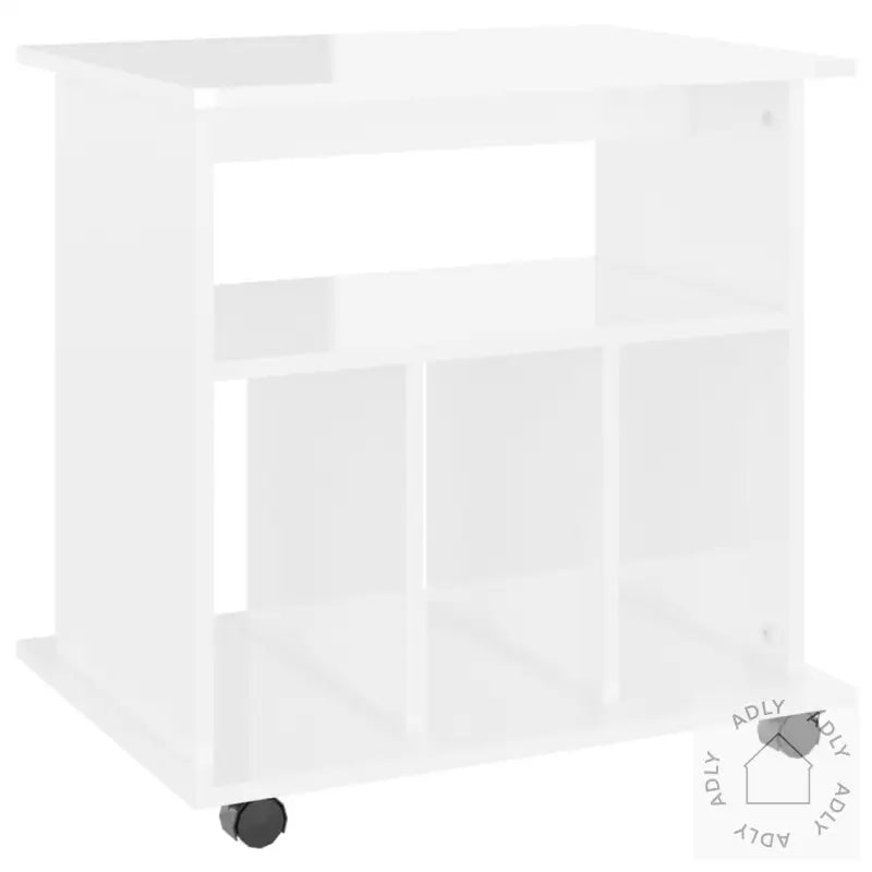 Rulleskap Høyglans Hvit 60X45X60 Cm Konstruert Tre