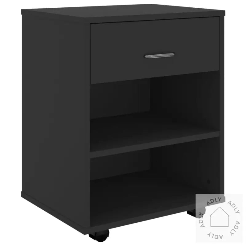 Rulleskap Svart 46X36X59 Cm Konstruert Tre