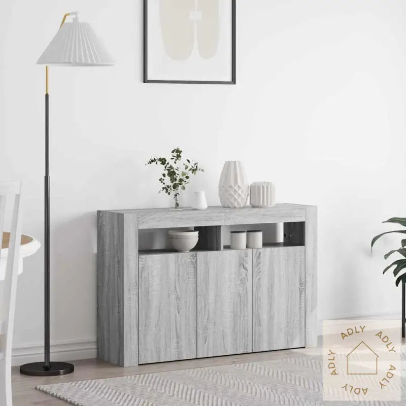 Skjenk Grå Sonoma Konstruert Tre 116 X 30 X 75 Cm Skjenk