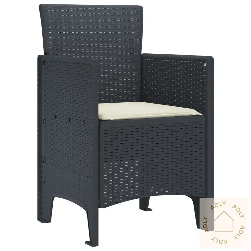 Hage Stoler Med Puter 2 Stk Antrasitt Poly Rattan
