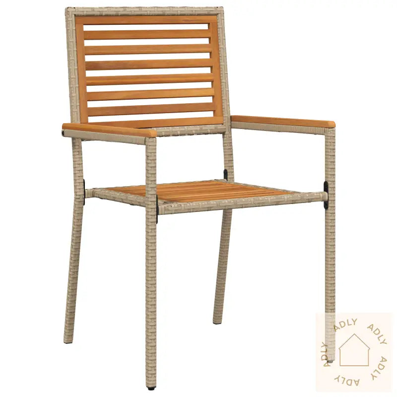 Hagemøbler Med Puter 2 Stk Beige Poly Rattan