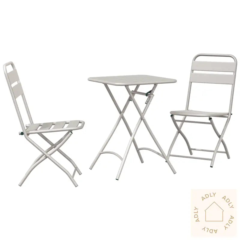 3-Delt Brettbart Bistrosett I Beige Stål
