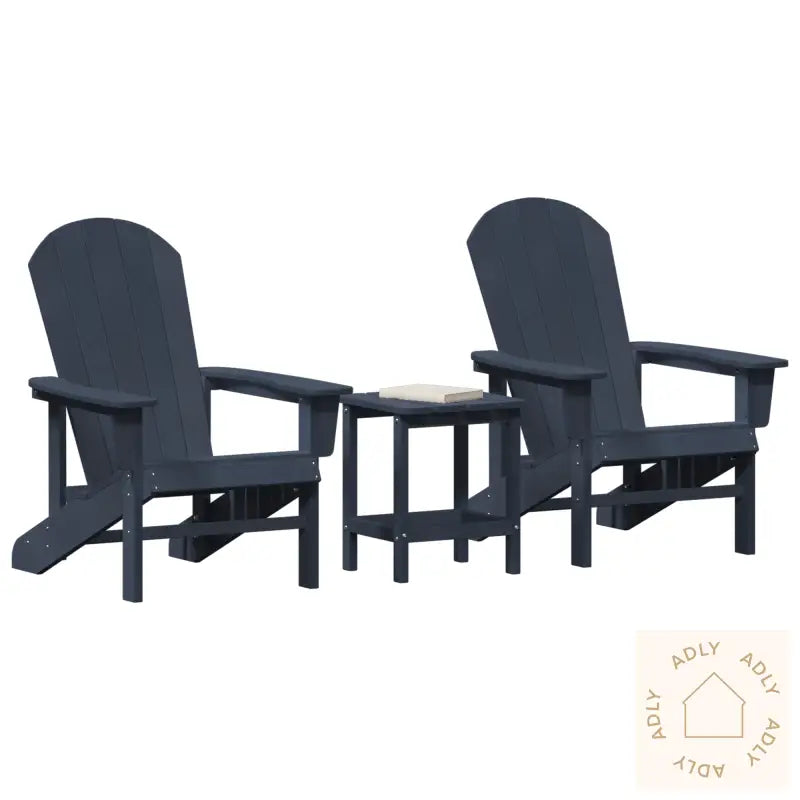 3-Delte Hage-Lounge-Sett Marineblå Hdpe