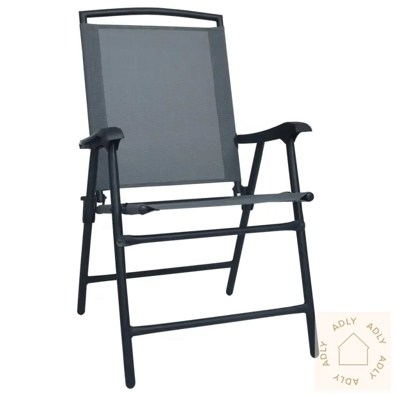 Sammenleggbare Hagestoler 2 Stk Texilene Grå