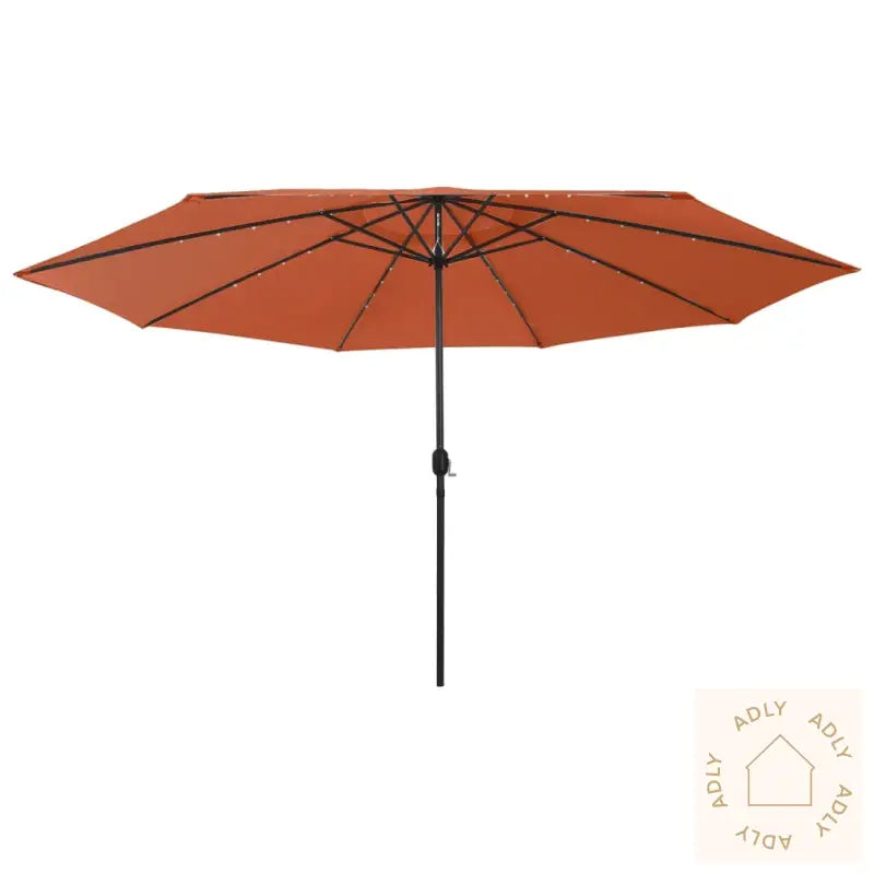 Hageparasoll Med Led-Lys 400 Cm Terrakotta
