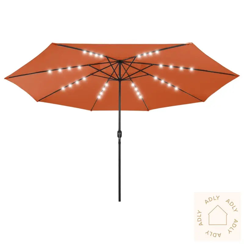 Hageparasoll Med Led-Lys 400 Cm Terrakotta