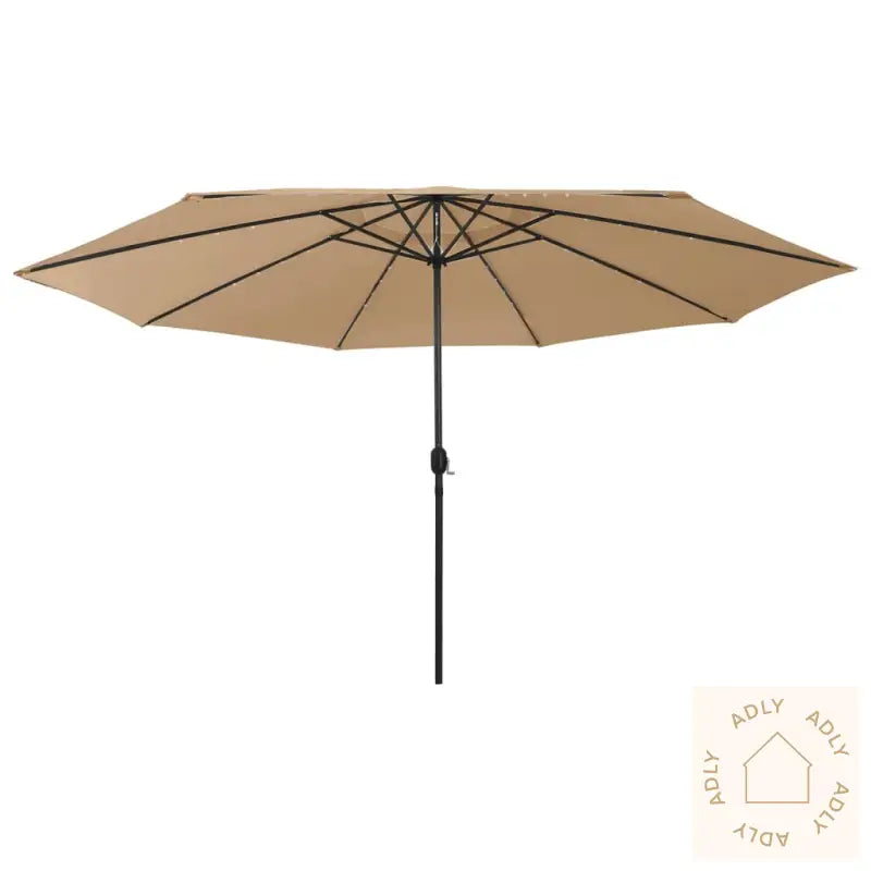 Hageparasoll Med Led-Lys 400 Cm Gråbrun