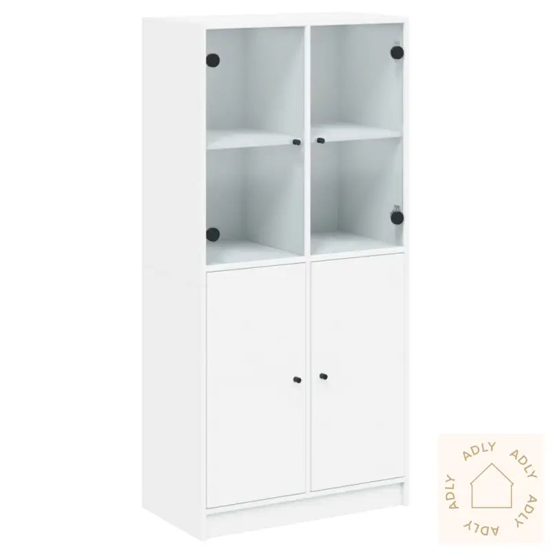 Highboard Med Dører Hvit 68X37X142 Cm Konstruert Tre