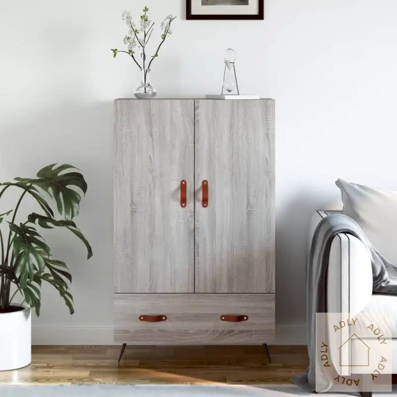 Highboard Grå Sonoma 69,5X31X115 Cm Konstruert Tre