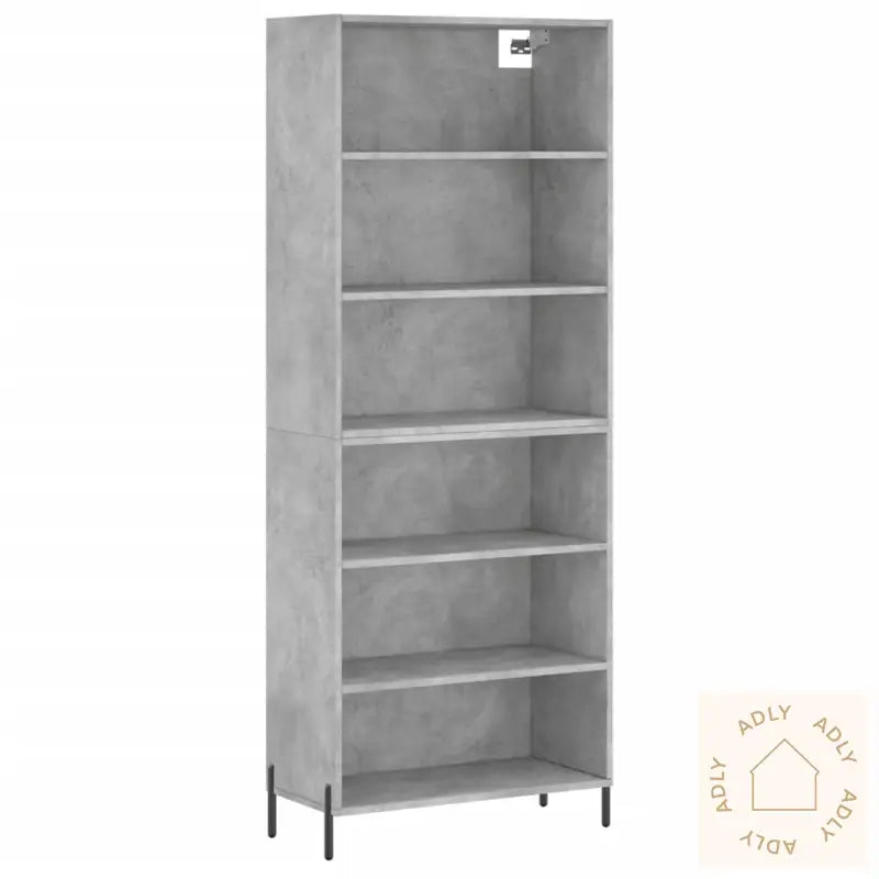 Highboard Betonggrå 69,5X32,5X180 Cm Konstruert Tre