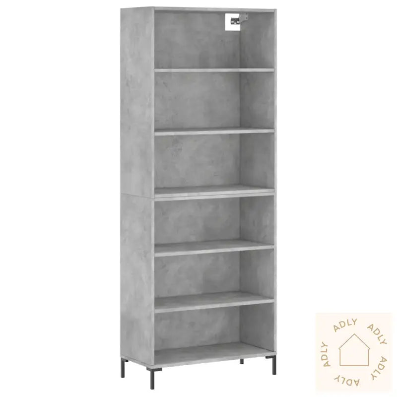 Highboard Betonggrå 69,5X32,5X180 Cm Konstruert Tre