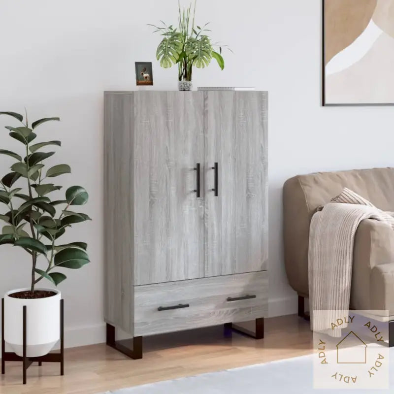 Highboard Grå Sonoma 69,5X31X115 Cm Konstruert Tre