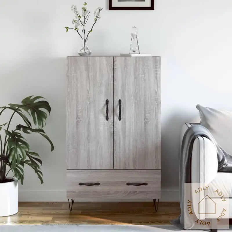 Highboard Grå Sonoma 69,5X31X115 Cm Konstruert Tre
