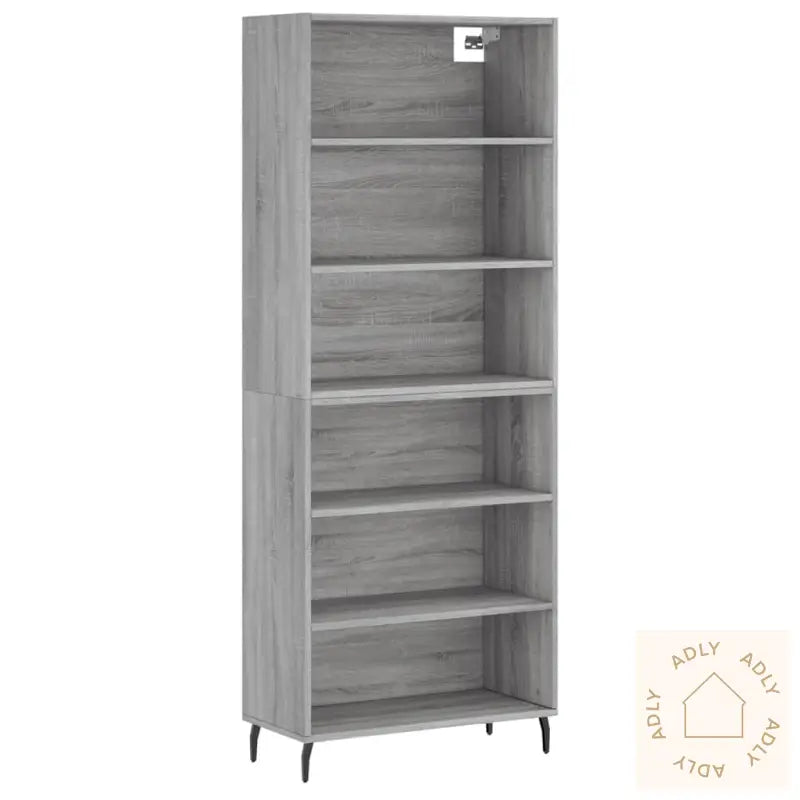 Highboard Grå Sonoma 69,5X32,5X180 Cm Konstruert Tre