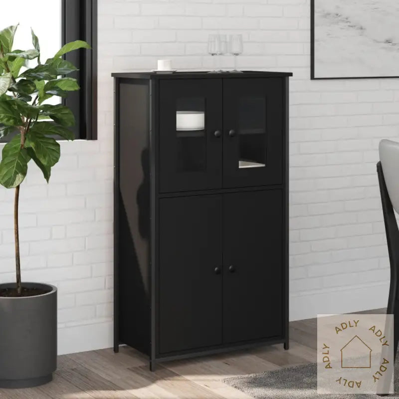 Highboard Svart 62X32X106,5 Cm Konstruert Tre