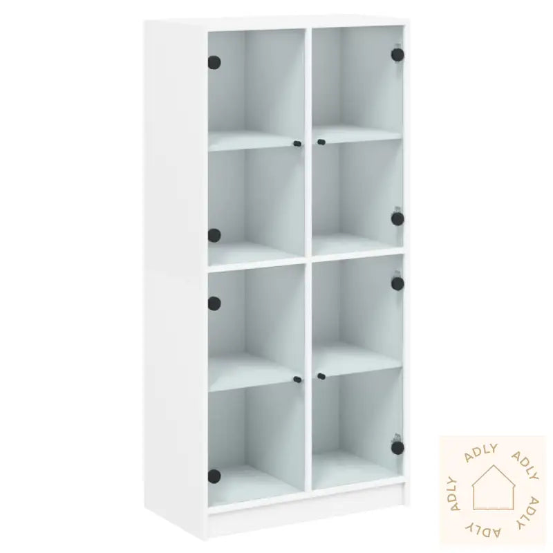 Highboard Med Dører Hvit 68X37X142 Cm Konstruert Tre