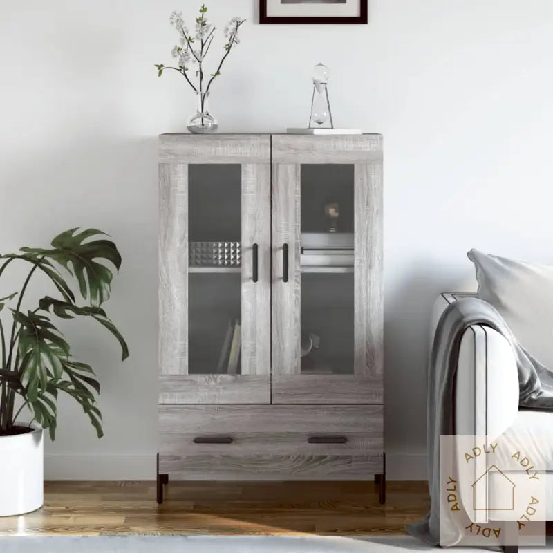 Highboard Grå Sonoma 69,5X31X115 Cm Konstruert Tre