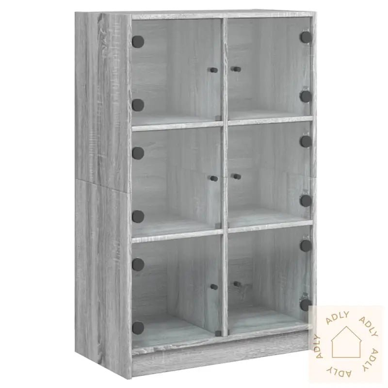 Highboard Med Dører Grå Sonoma 68X37X109 Cm Konstruert Tre