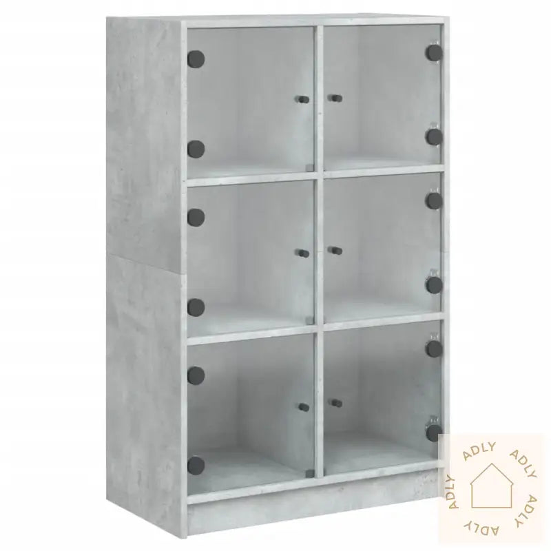 Highboard Med Dører Betonggrå 68X37X109 Cm Konstruert Tre