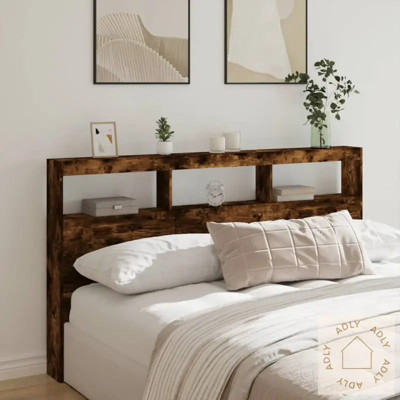 Hodegavl Skap Med Led Røkt Eik 180X17X102 Cm