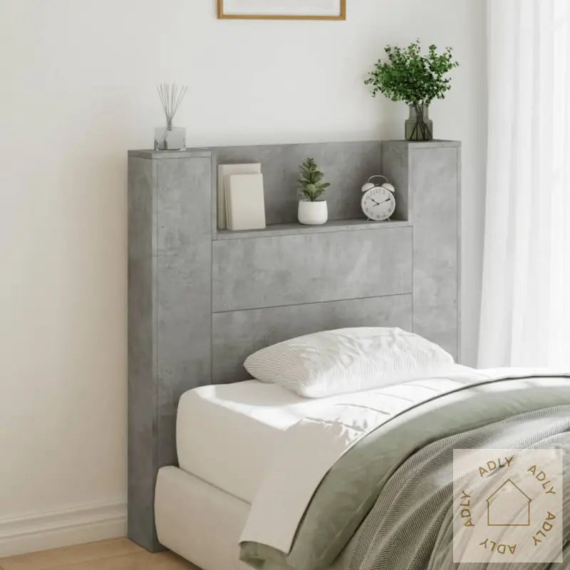Hodegavl Skap Med Led Betonggrå 100X16,5X103,5 Cm