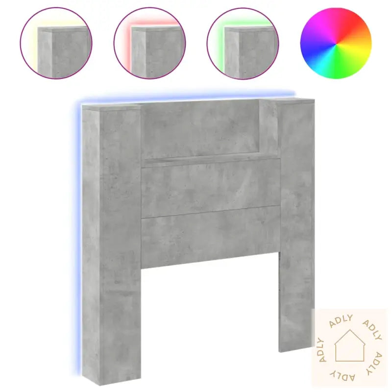 Hodegavl Skap Med Led Betonggrå 100X16,5X103,5 Cm
