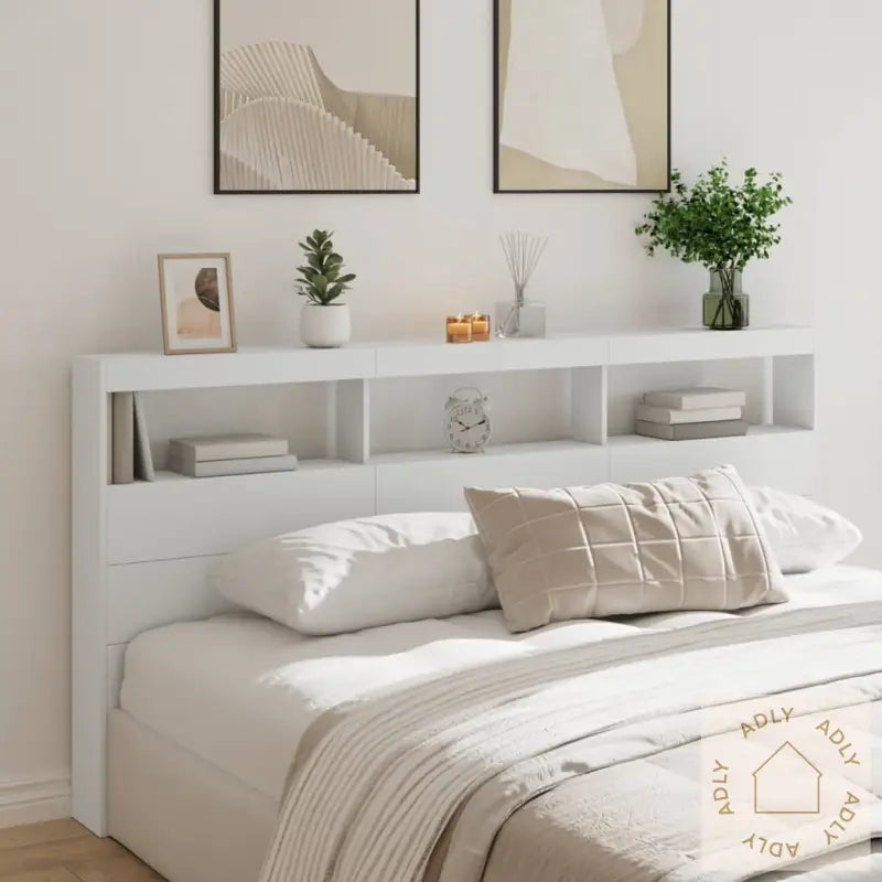 Hodegavl Skap Med Led Hvit 200X17X102 Cm