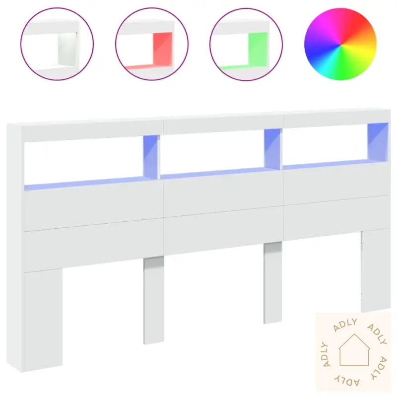 Hodegavl Skap Med Led Hvit 200X17X102 Cm