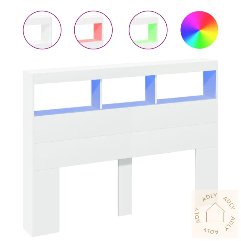 Hodegavl Skap Med Led Hvit 140X17X102 Cm