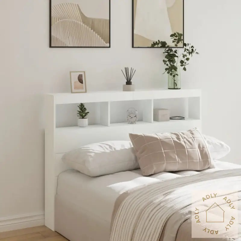 Hodegavl Skap Med Led Hvit 140X17X102 Cm