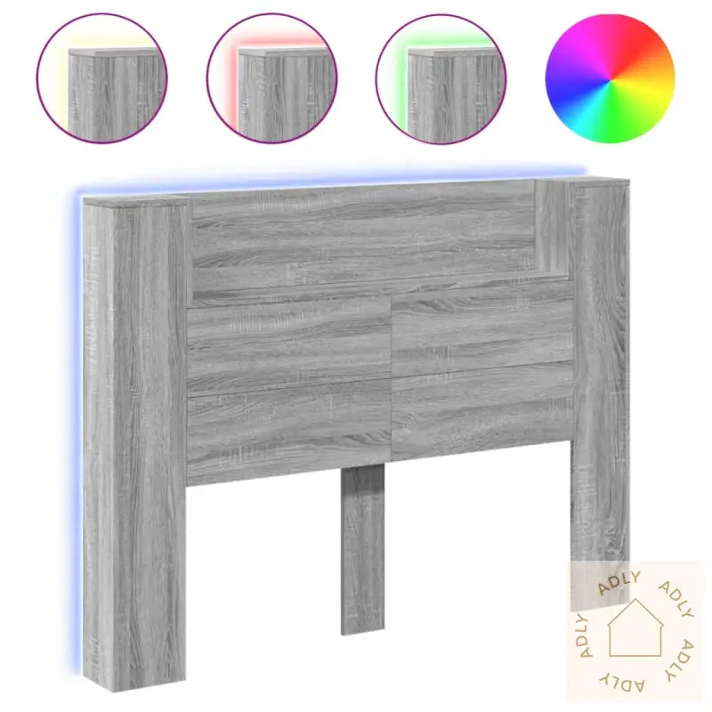 Hodegavl Skap Med Led Grå Sonoma 140X16,5X103,5 Cm