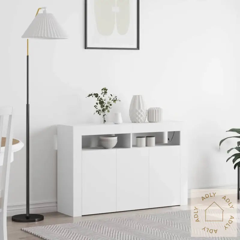 Hvit Skjenk Hvit Konstruert Tre 116 X 30 X 75 Cm Moderne