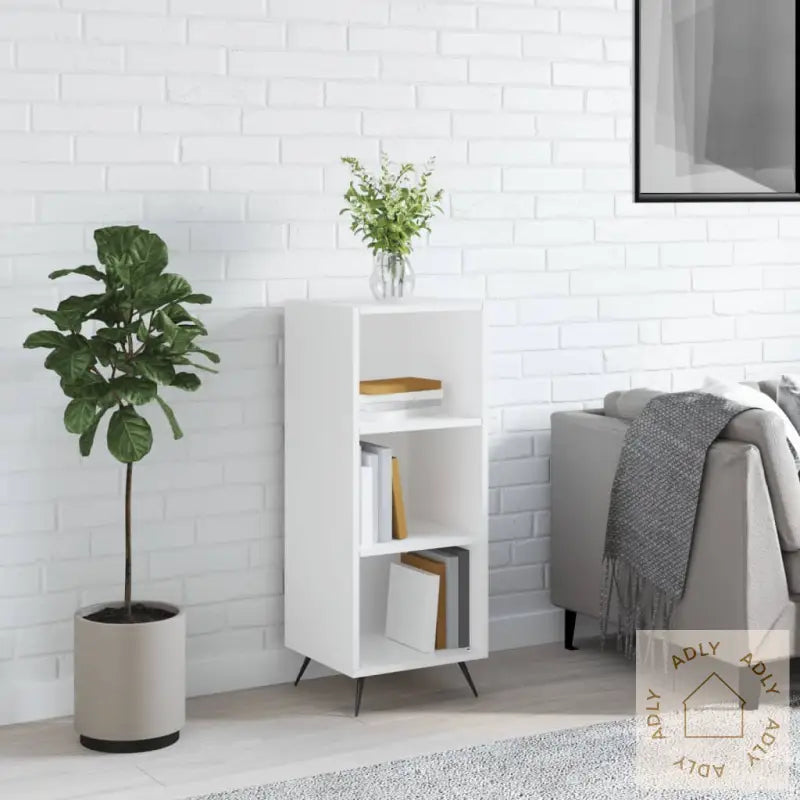 Hylle Hvit 34,5X32,5X90 Cm Konstruert Tre