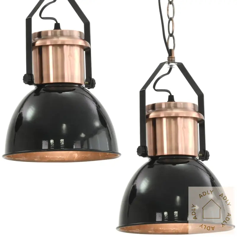 Hengelamper 2 Stk Svart Rund E27