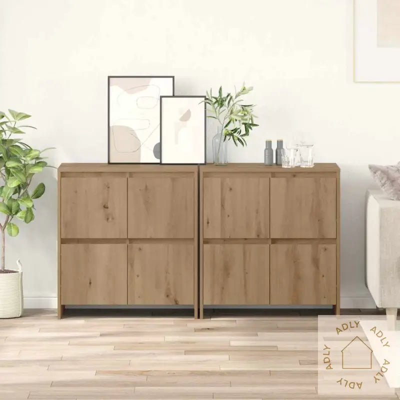 Serviesskap 2 Pcs Artisan Eik 70 X 41 X 75 Cm Konstruert Tre