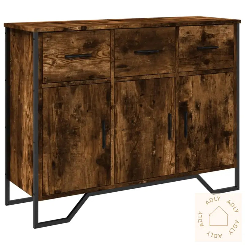 Skjenk Røkt Eik 97X32,5X74,5 Cm Konstruert Tre