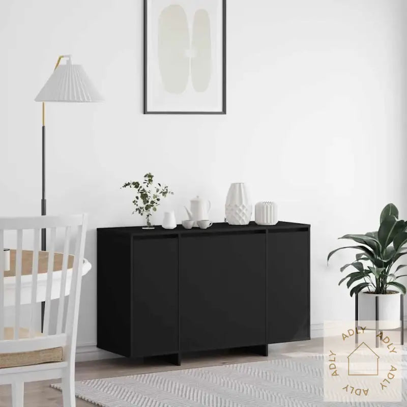 Svart Serviesskap Svart Konstruert Tre 120 X 41 X 75 Cm