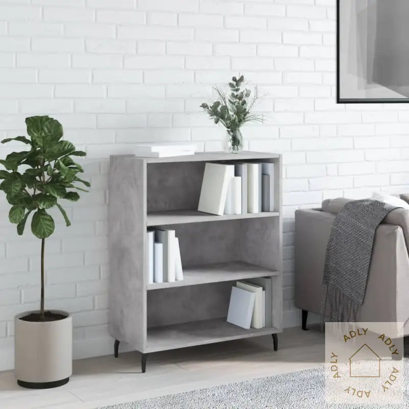 Hylle Betonggrå 69,5X32,5X90 Cm Konstruert Tre