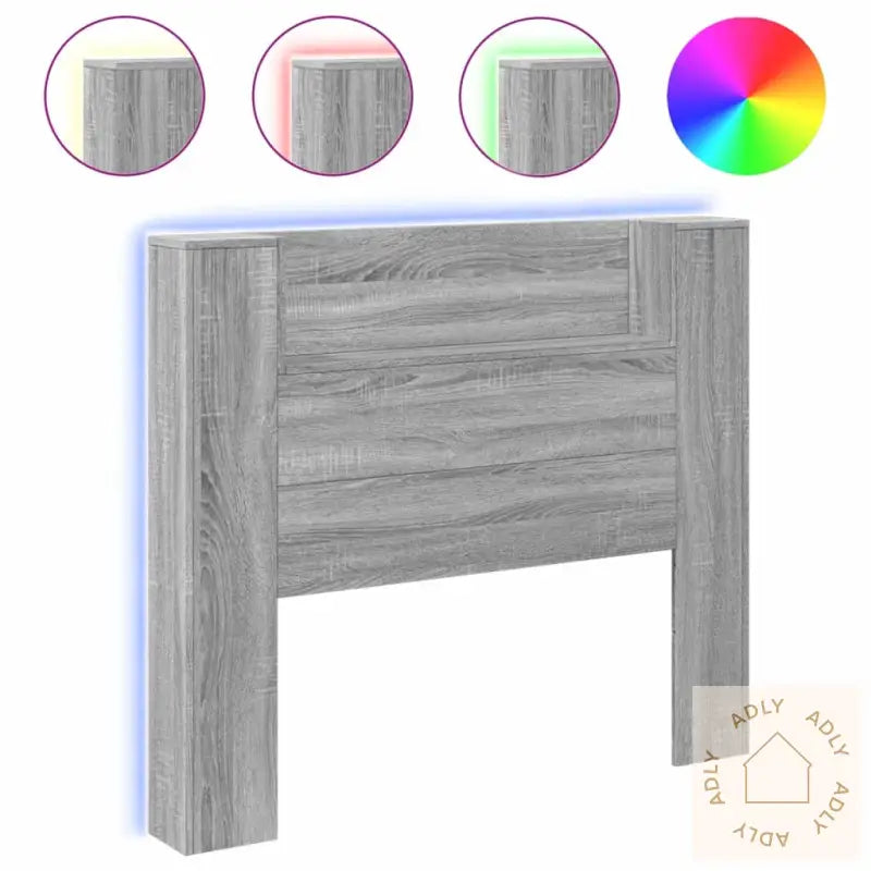 Hodegavl Skap Med Led Grå Sonoma 120X16,5X103,5 Cm