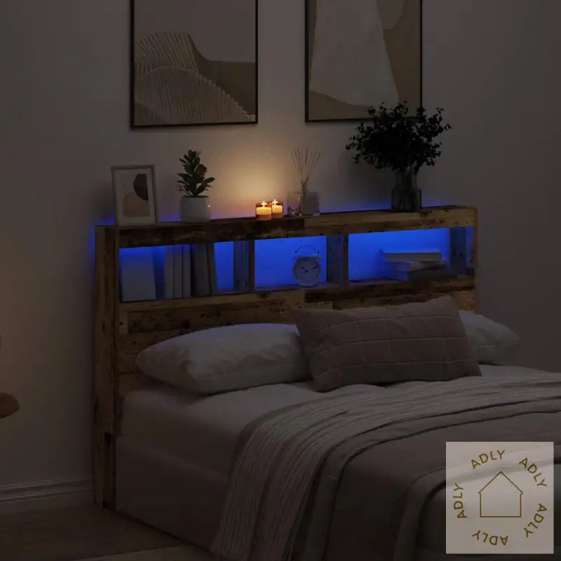 Hodegavl Skap Med Led Gammelt Tre 160X17X102 Cm
