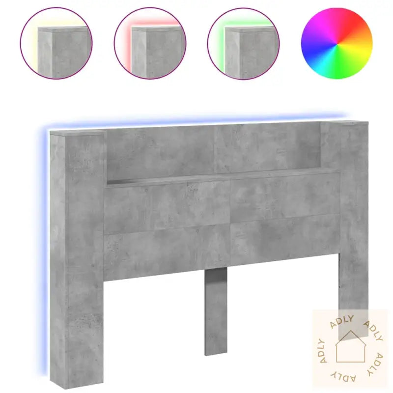 Hodegavl Skap Med Led Betonggrå 160X16,5X103,5 Cm