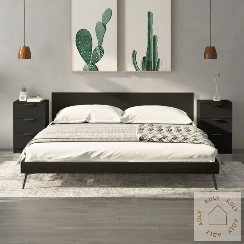 Nattbord 2 Stk Svart 40X36X65 Cm