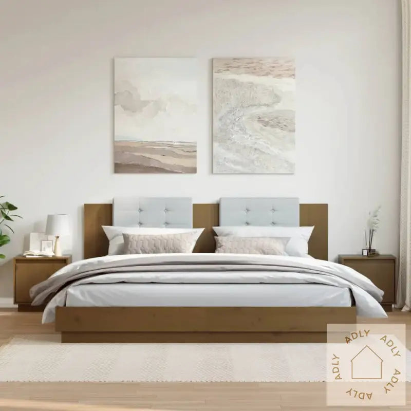 Nattbord 2 Stk Honningbrun 40X30X40 Cm Heltre Furu