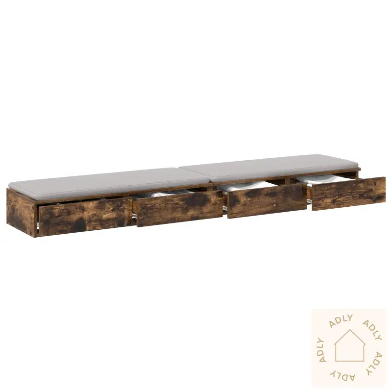 Bedskuffer Røkt Eik 200X36,5X16,5 Cm Lagerentert Tre