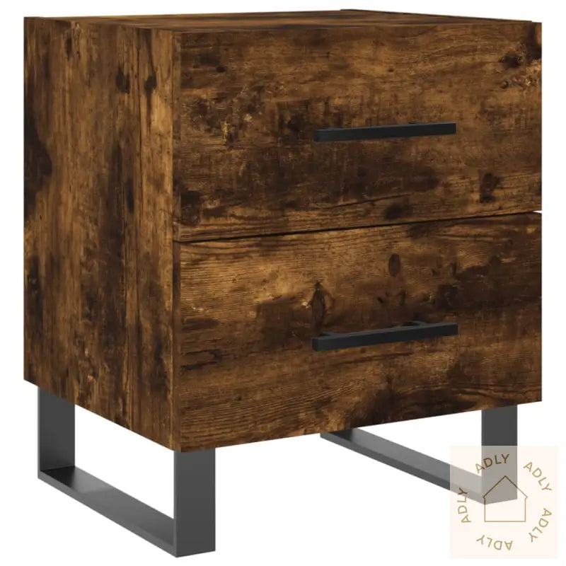Nattbord Røkt Eik 40X35X47,5 Cm Konstruert Tre